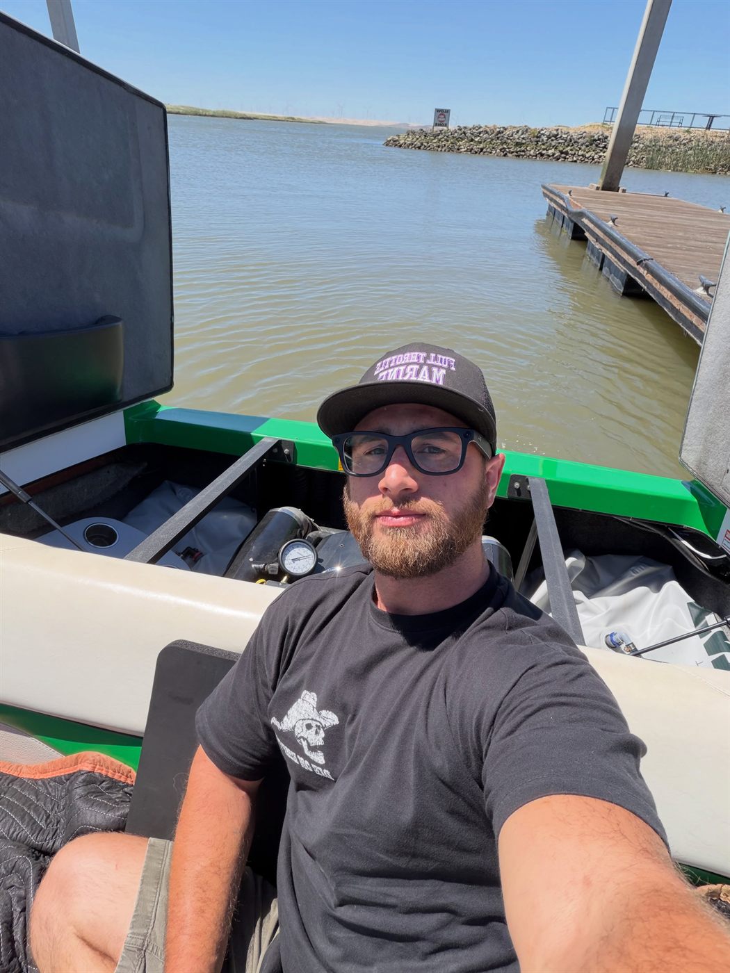 On-water test run in the California Delta after a service job.